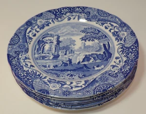6 Spode italienische blau & weiß 7 1/2 Zoll Beiseite Kuchen Sandwichteller c1980er Jahre TOP - Bild 1 von 7