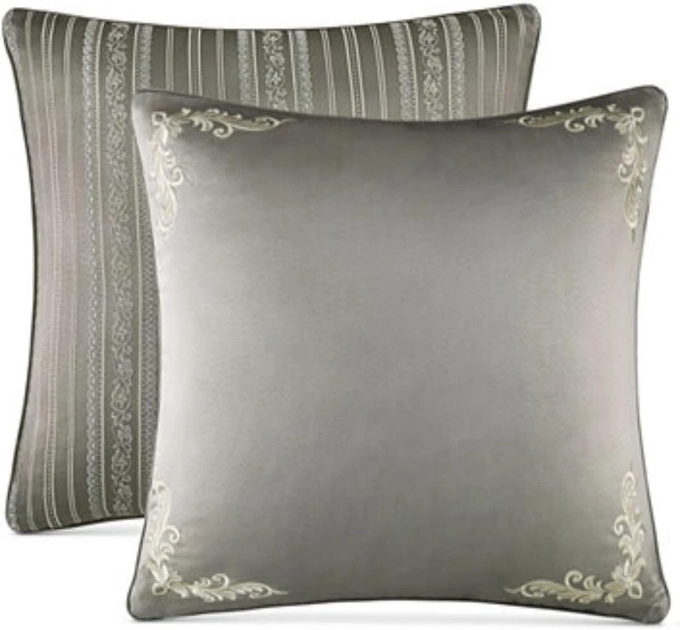 New J. Queen New York Corinna  Reversible Euro Sham in Silver 26" x 26" - Image 1 of 1