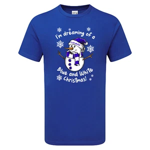 Cardiff blau & weiß Weihnachten Tshirt Herren & Damen Fanmade Merchandise City - Bild 1 von 8