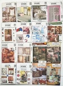 Lot of 16 Sewing Patterns Home Decor: Window Treatments Bedding Pillows + Uncut - Picture 1 of 5