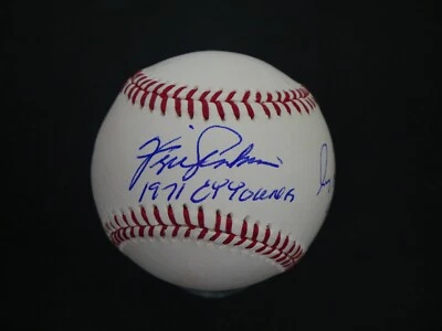 FERGIE JENKINS GREG MADDUX BRUCE SUTTER SIGNED OMLB BASEBALL INSCRIBED - JSA COA - Image 1 of 4
