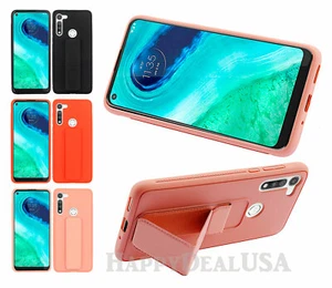 For Motorola Moto G Fast - Multi-Function Impact Cover Case w/Grip Strap Stand - Picture 1 of 13