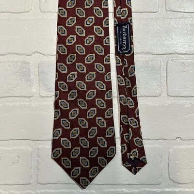 Corbata roja 100 % seda vintage Burberrys of London para hombre EE. UU. Foto 1 de 4