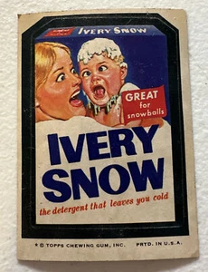 Vintage IVERY SNOW Wacky Packages, Topps Chewing Gum Sticker from the 70's 1st! - Imagen 1 de 2