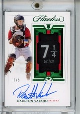 2021 Panini Flawless Dalton Varsho Rookie Emerald Tag Patch Auto 3/5 DIAMONDBACK