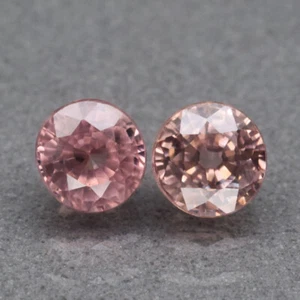 IMPERIAL ZIRCON 2 Pcs Set 1.50ct Pink Round 4.5x3.8mm VVS Clarity Natural Africa - Picture 1 of 24