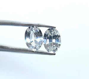 Zertifizierter natürlicher weißer Saphir Ovalschliff Paar 7x5 mm 1,85 cts lose Edelsteine - Bild 1 von 8