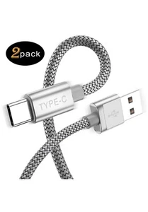USB Type C Charger Cable 6.6FT,2-Pack,Nylon Charging Cord,Works with Sams - Picture 1 of 7