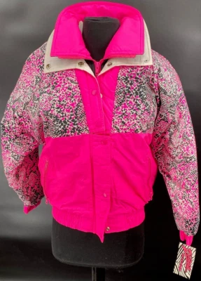 Abrigo de invierno chaqueta de esquí vintage rosa medio caliente Zubaz década de 1990 nuevo con etiquetas Foto 1 de 4