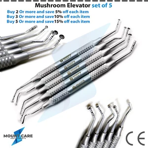 Set of 5Pcs Sinus Lift Mushroom Elevator Periosteal Dental Instruments Stainless - Picture 1 of 12