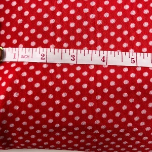 Vtg 50s 60s Fabric Material Polyester Knit Red White Polka Dot Textile 67" x 61" - Picture 1 of 5
