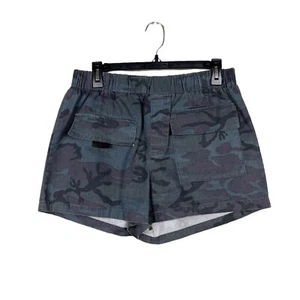 Primark Shorts Women's Size 8 Gray Camo Pull On Elastic High Waist Cotton Boho - Picture 1 of 5