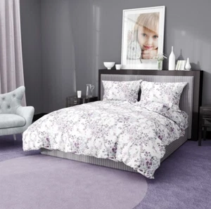COPRILETTO ESTIVO SINGOLO ACQUERELLO FIORI VIOL PIQUET COTONE MADE IN ITALY - Foto 1 di 1