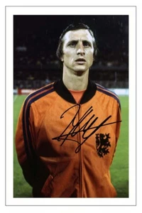 FOTO Firmata Autografo JOHAN CRUYFF Regalo Stampa Firma OLANDA Calcio - Foto 1 di 1