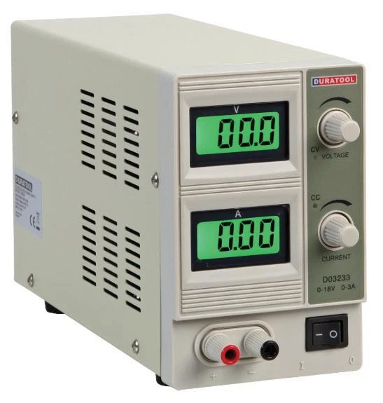 18V, 3A DC Adjustable Regulated Bench Power Supply - DURATOOL - Image 1 of 1