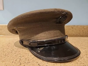 US Marine Corps Officer Dress Hat Green Olive Size 6 7/8 USMC - Picture 1 of 6