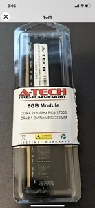 A-Tech 8GB PC4-17000 Desktop DDR4 2133 MHz Non ECC 288-Pin DIMM Memory RAM 1x 8G - Picture 1 of 3