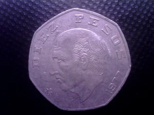 MEXICO  10 PESOS  1977   APR27F - Picture 1 of 2