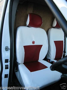Renault Trafic Rojo y Blanco Cubiertas de Asiento para Furgoneta - Imagen 1 de 5