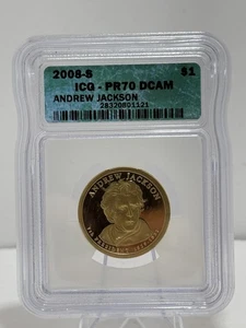 2008 S Andrew Jackson US Presidential Proof Dollar Coin  ICG PR70 DCAM - Picture 1 of 2