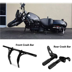 Front Rear Crash Bar Protector Kit For Harley Softail Street Bob FXBB 107 18-20 - Picture 1 of 10