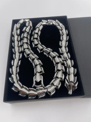 Men’s 24” Stainless Steel Dragon Bone Chain Necklace Heavy Bold Link Biker Style - Image 1 of 4