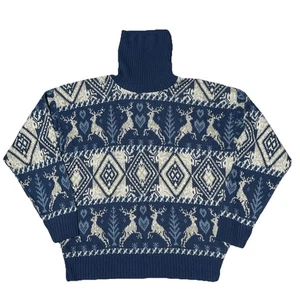 Suéteres de Colección Años 90 Estados Unidos Navidad Reno AOP Tejido Suéter Para Mujer M/L - Imagen 1 de 11