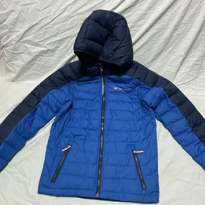 Columbia Jacket Youth Med Blue Omni Heat Insulated Hood Zip Quilted Puffer NWOT - Picture 1 of 8