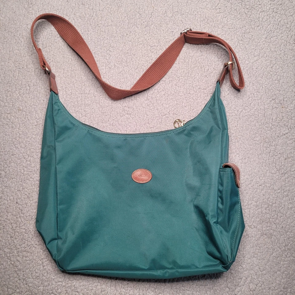 Longchamp Le Pliage Bag Nylon Green Messenger Shoulder Crossbody Hobo Adjustable - Image 1 of 4