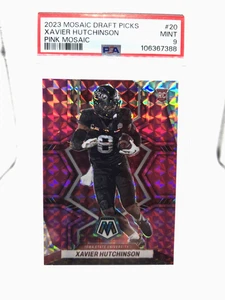 2023 Panini Mosaic Draft Picks Xavier Hutchinson #20 Pink Mosaic /25 (RC) PSA 9 - Picture 1 of 4