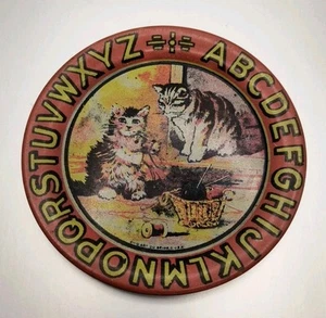 Tin LItho Childs ABC Cats Plate Ohio Art 1920 Antique - Picture 1 of 4
