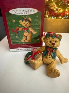 Hallmark™ "Gift Bearers" 3rd in a Series - Porcelain Jointed Bear Ornament - Picture 1 of 5