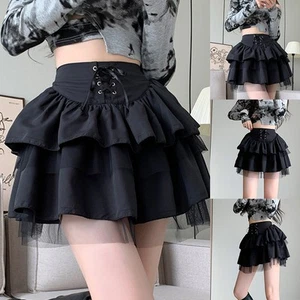 Lace Up Detail Retro Style Women's High Waist Short Skirt for Everyday Fashion - Picture 1 of 47