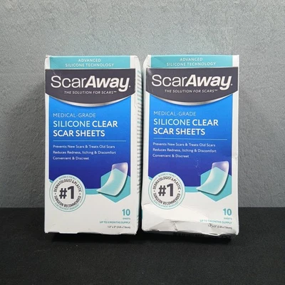 ScarAway Silicone Scar Sheets 1.5 x 3”. 10 Sheets 2 Pack - Image 1 of 3