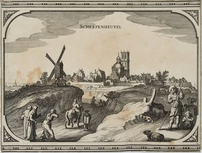 Z. ROMAN (17.Jhd), Alte Ansicht von Scherpenheuvel, um 1660, Rad. Barock - Bild 1 von 4
