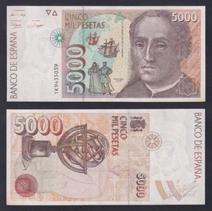 Banconota Spagna 5000 pesetas 1992 (1996) P.-165 SPL+/XF+ - Imagen 1 de 1