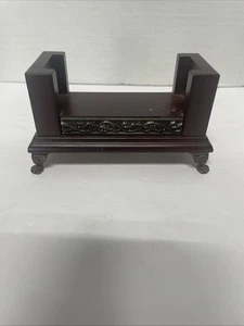 Bombay Desk Clock Base Stand Only Mahogany Brass Wood 033 Z26 - Picture 1 of 6