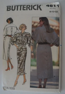 Butterick 4811 Misses Button Back Dress Size 8 10 12 Sewing Pattern - Image 1 of 2