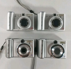 FOR PARTS/REPAIR Canon PowerShot Lot of 4 - 2x A80 & 2x A75 NOT WORKING READ! - Picture 1 of 9