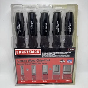Sears Craftsman 5pc Wood Chisel Set 1/4 1/2 3/4 1" 1-1/4" Made In USA #36859 - Picture 1 of 16