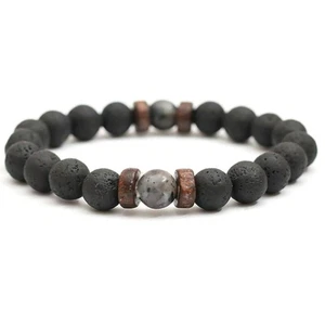 Man/Women Lava Rock Diffuser Bracelet Elastic Natural Stone Yoga Bead Bracelet D - Picture 1 of 8