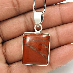 Natural Red Jasper 925 Solid Silver Root Chakra Anniversary New Pendant Jewelry - Picture 1 of 8