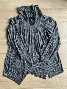 Joseph Ribkoff Geometric Black Grey Cowl Neck  Top Size UK 24 Chest 46" - Imagen 1 de 15