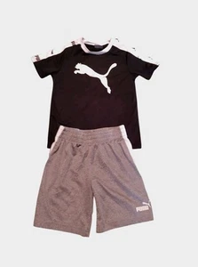 Little Boys PUMA Set Size 4T Shorts & Tee Black White Short Gray White - Picture 1 of 13