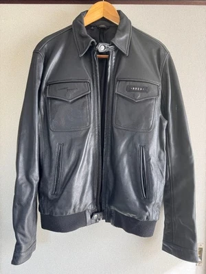 M Size Leather Jacket Rvca Riders Single Embroidery Logo Black - Image 1 of 4