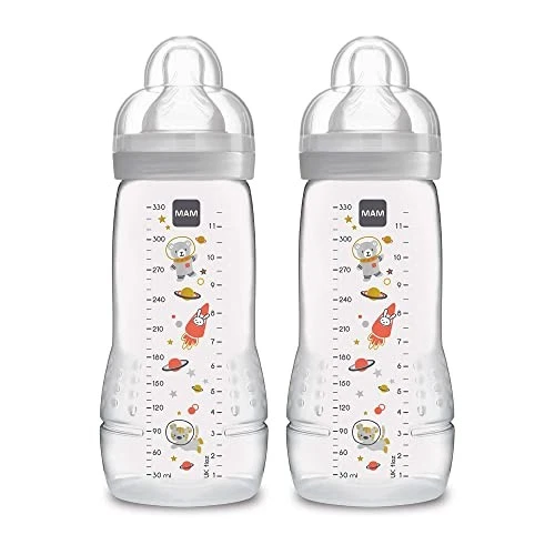 MAM Easy Active Bottle 11 oz (2-Count), Fast Flow Bottles with Silicone Nipples, - Image 1 of 4