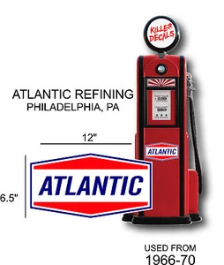 12" 1966-70 ATLANTIC GASOLINE OIL VINYL DECAL OIL CAN / GAS PUMP / LUBSTER - Picture 1 of 1