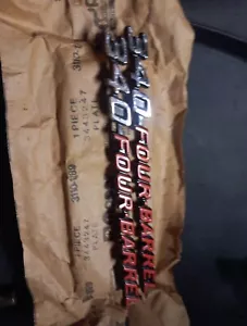 Mopar OEM-NOS Nameplate Emblems 2 340 FOUR BARREL Challenger Hoods! - Picture 1 of 5