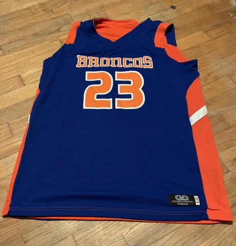 Game Gear Men’s BRONCOS #23 Reversible Basketball Jersey Sz. Large NEW BLUE/RED Cover