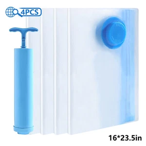 Vacuum Storage Bags Space Saver Set Seal Clothes Travel Hand Pump Home Armoire - Picture 1 of 87